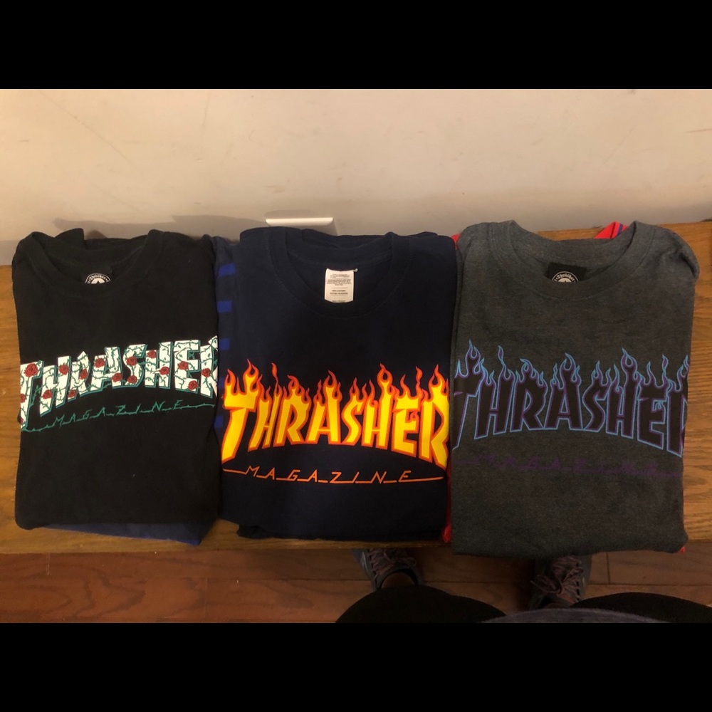 Thrasher shirts (9 each)